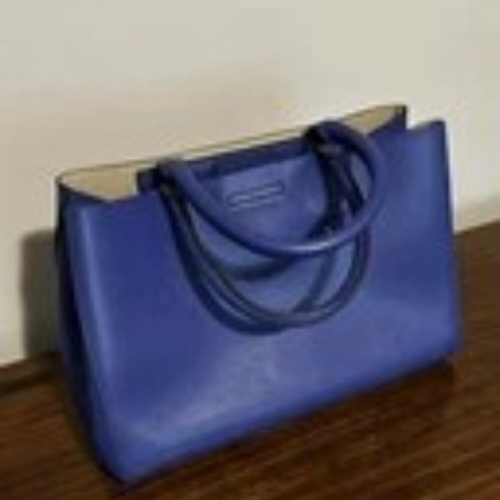 NEW Banana Republic Blue Leather Tote Shoulder Crossbody Bag